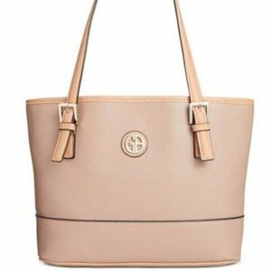 Giani Bernini Mauve Faux Saffiano Leather Tote/Shoulder Bag- Size Large-